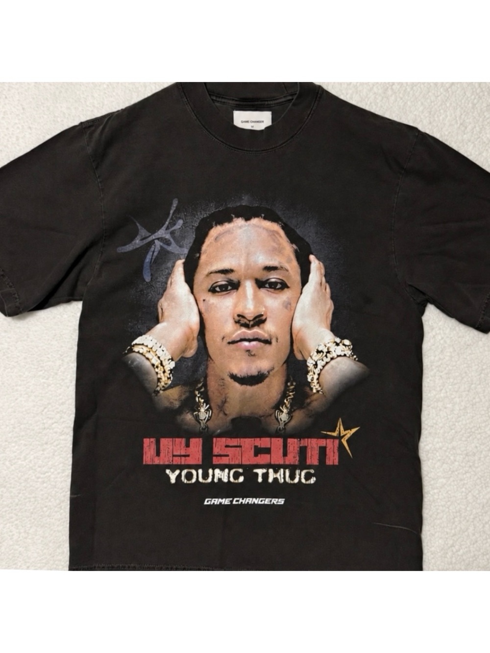Game Changers Young Thug UY SCUTI Streetwear Tee Pepper Graphic T-Shirt Medium